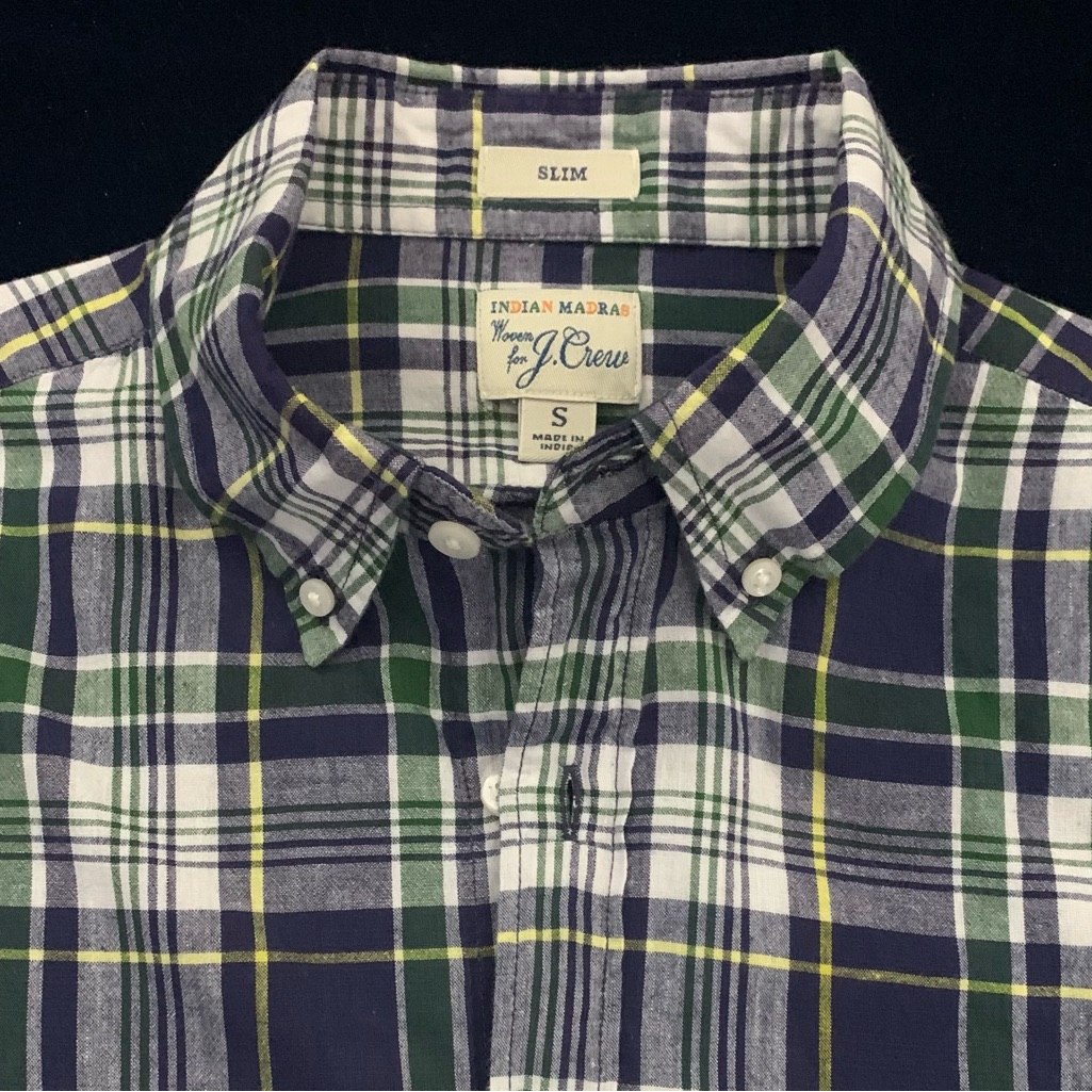 J Crew Ls Indian Madras Shirt